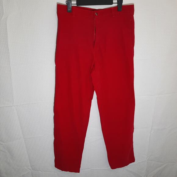 Charleston Khakis 34x32 Red Corduroy Pants Men’s Cotton Terracotta Preppy - Picture 1 of 6